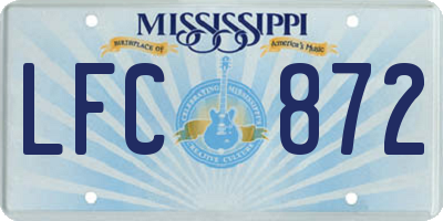 MS license plate LFC872