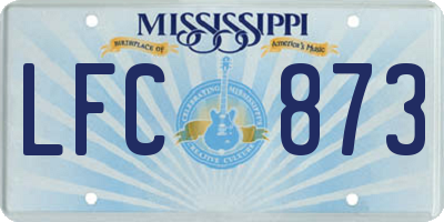 MS license plate LFC873