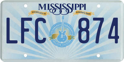 MS license plate LFC874