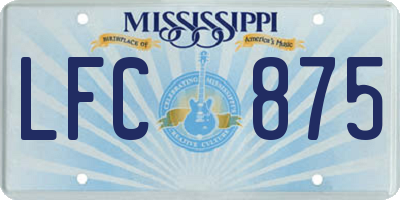 MS license plate LFC875