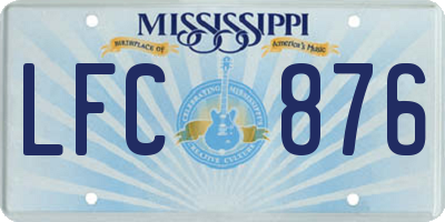 MS license plate LFC876
