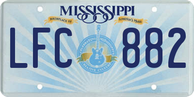 MS license plate LFC882