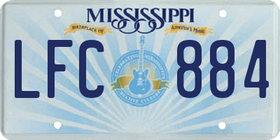 MS license plate LFC884