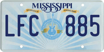 MS license plate LFC885