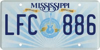 MS license plate LFC886