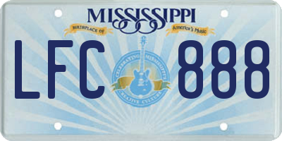 MS license plate LFC888