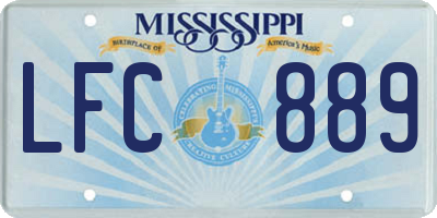 MS license plate LFC889