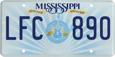 MS license plate LFC890