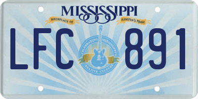 MS license plate LFC891