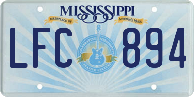 MS license plate LFC894