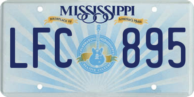 MS license plate LFC895