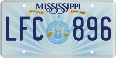 MS license plate LFC896