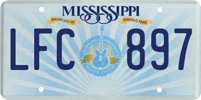 MS license plate LFC897