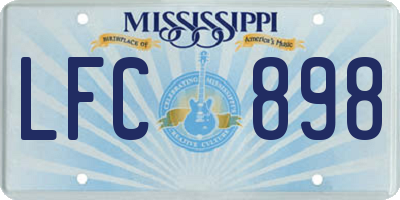 MS license plate LFC898