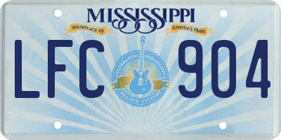 MS license plate LFC904