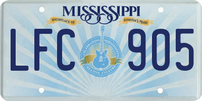 MS license plate LFC905