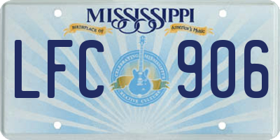 MS license plate LFC906
