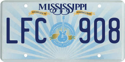 MS license plate LFC908