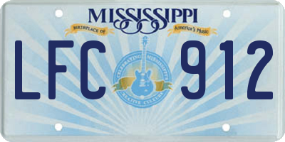 MS license plate LFC912