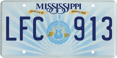 MS license plate LFC913