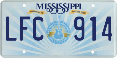MS license plate LFC914
