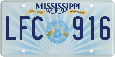 MS license plate LFC916