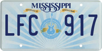 MS license plate LFC917
