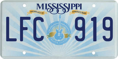 MS license plate LFC919