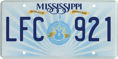 MS license plate LFC921