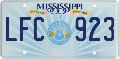 MS license plate LFC923