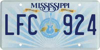MS license plate LFC924