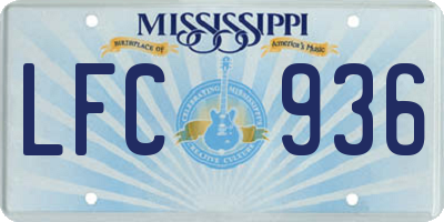 MS license plate LFC936