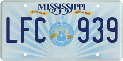 MS license plate LFC939