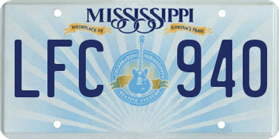 MS license plate LFC940