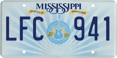 MS license plate LFC941