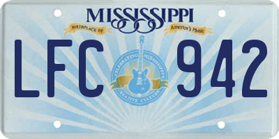 MS license plate LFC942