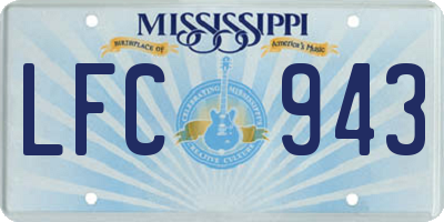 MS license plate LFC943