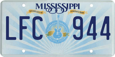 MS license plate LFC944