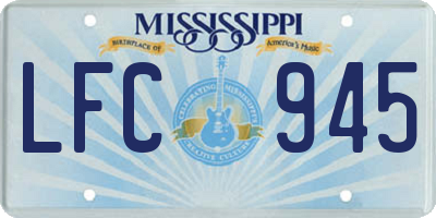 MS license plate LFC945