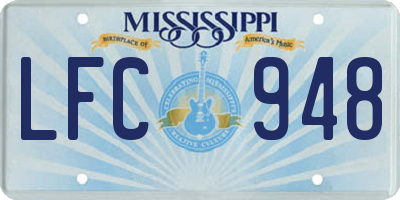 MS license plate LFC948