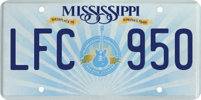 MS license plate LFC950