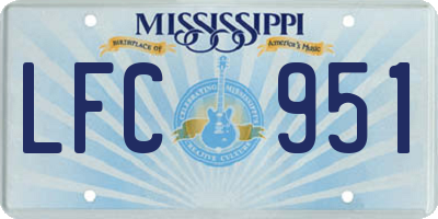 MS license plate LFC951