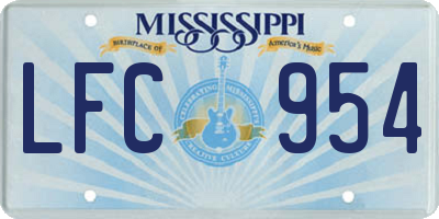 MS license plate LFC954