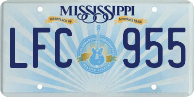 MS license plate LFC955
