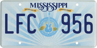 MS license plate LFC956