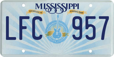 MS license plate LFC957