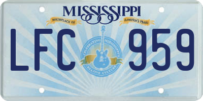 MS license plate LFC959