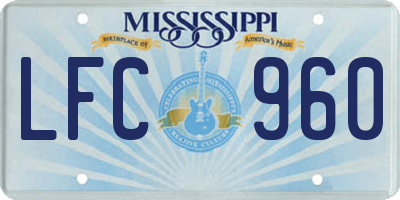 MS license plate LFC960