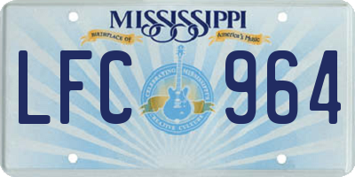 MS license plate LFC964