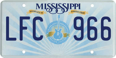 MS license plate LFC966
